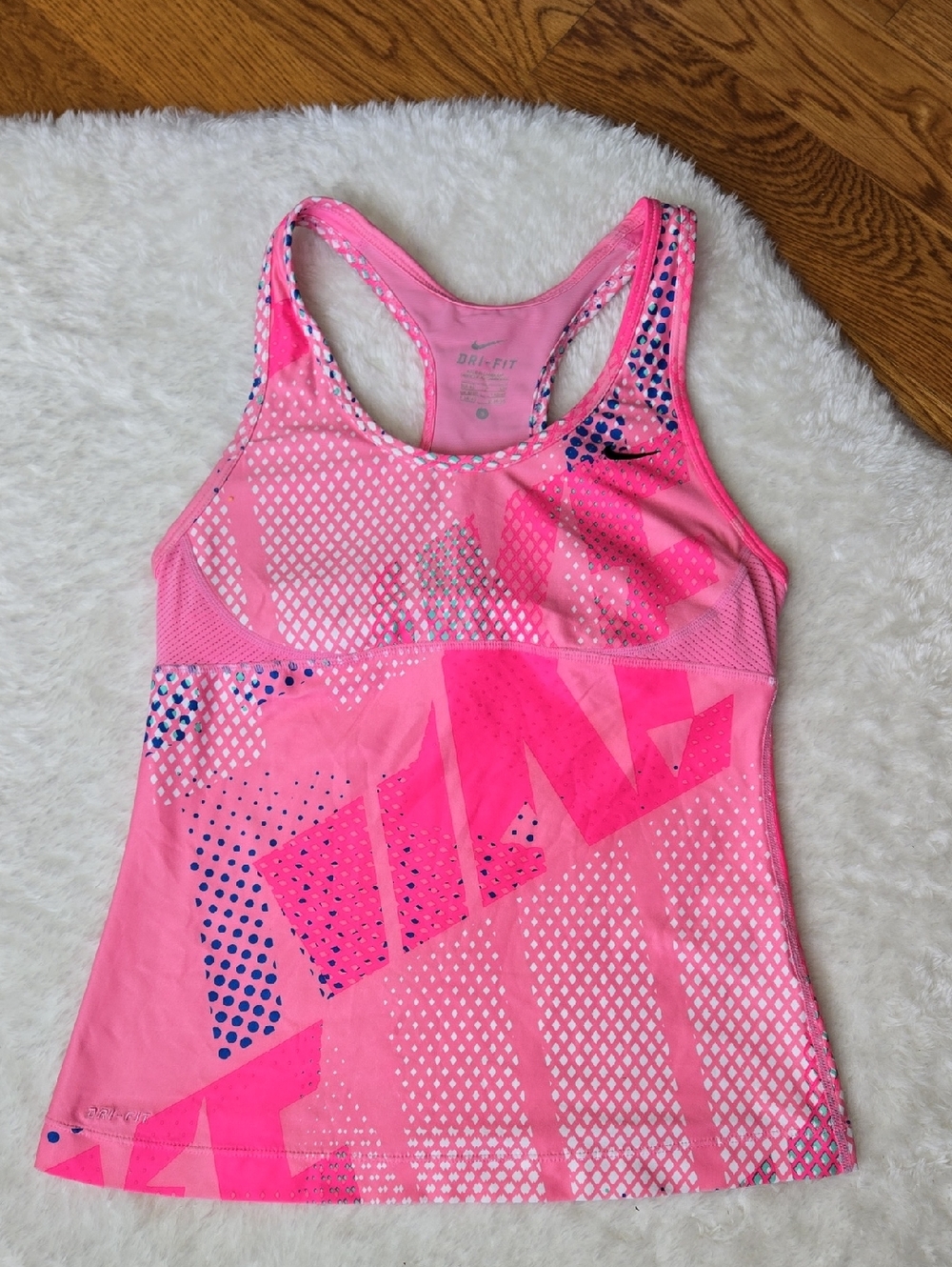 Nike Pink Graphic Dri-FIT Racerback Tank Top